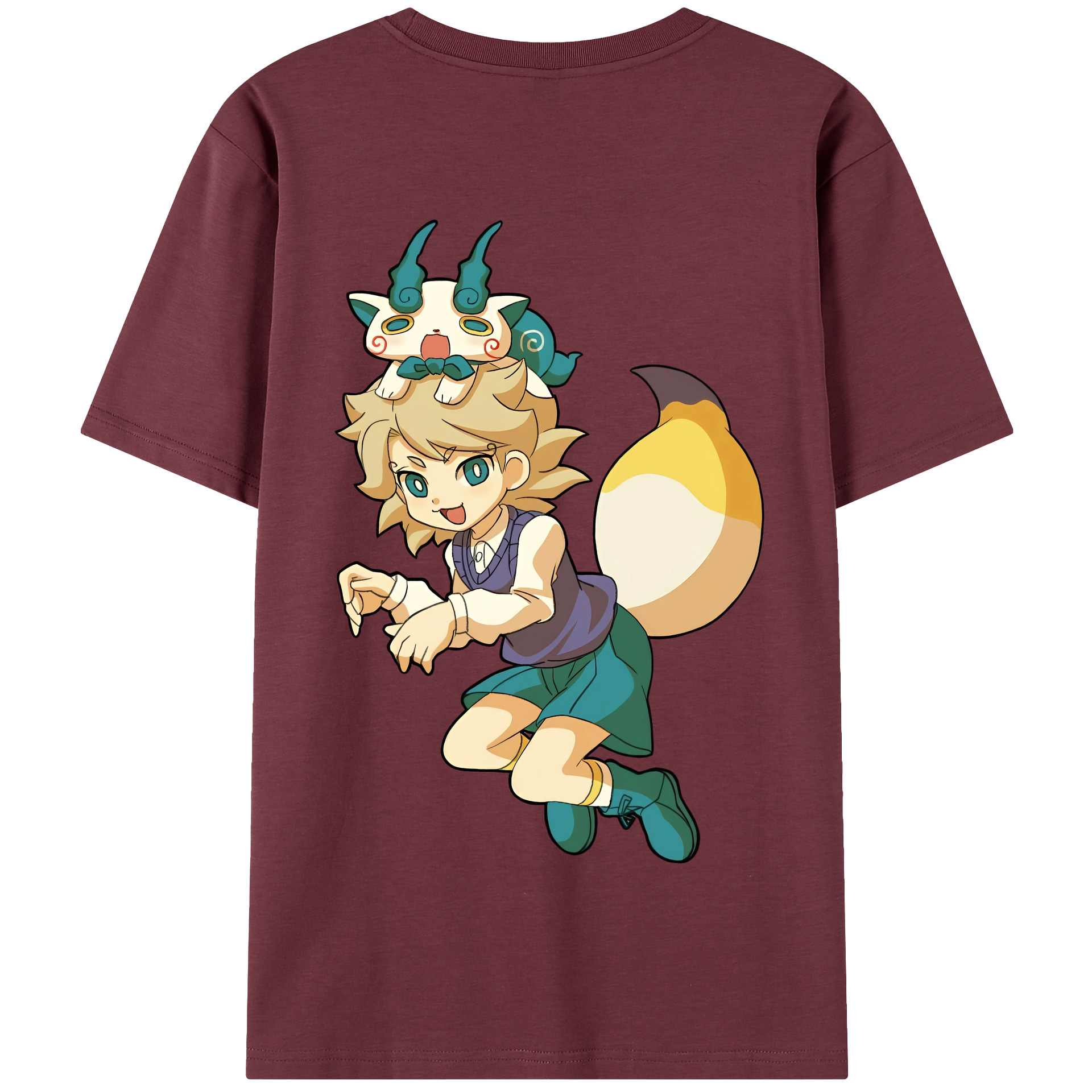 （画像用） 妖怪ウォッチ Yo-kai Watch 綿100％半袖Tシャツ（背面プリント）